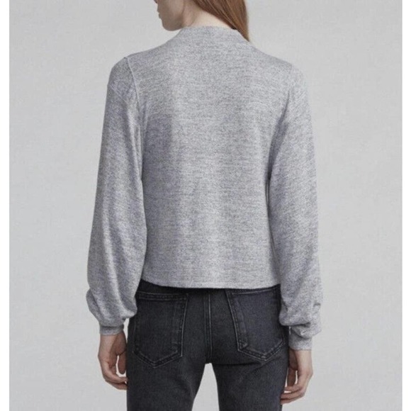 Rag & Bone Bigsby Heather Grey Mock Neck Balloon Long Sleeve Soft Women's Medium - Picture 2 of 10